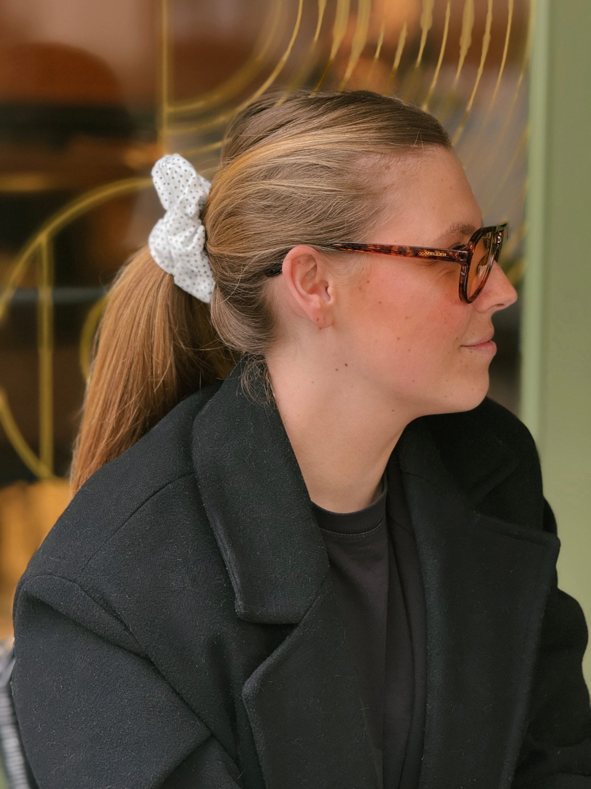 Chouchou cheveux en coton blanc fait main, Phabuleuse Angers