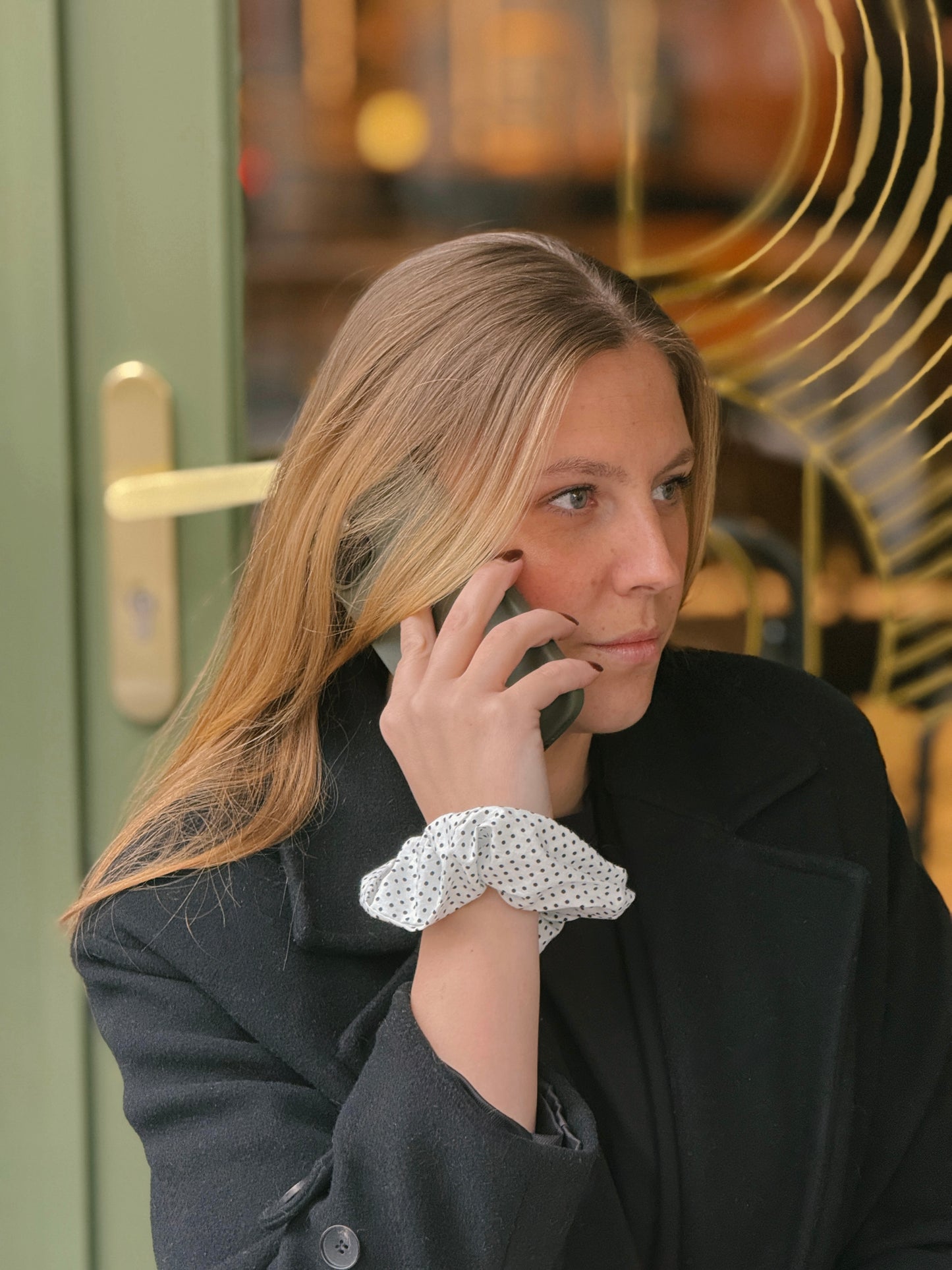 Chouchou fait main, en coton blanc à pois - Phabuleuse, Angers